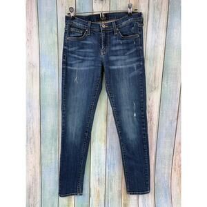 Just Black Denim Jeans Size 25 Skinny Pencil Jean Blue Distressed Stretch